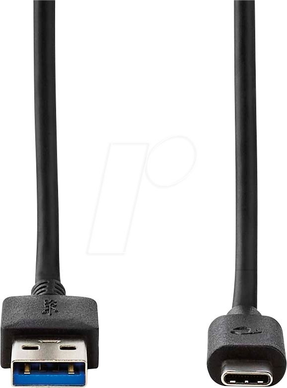 NEDIS CCGW61600BK20 kabel USB-A do USB-C, czarny, 2 metry