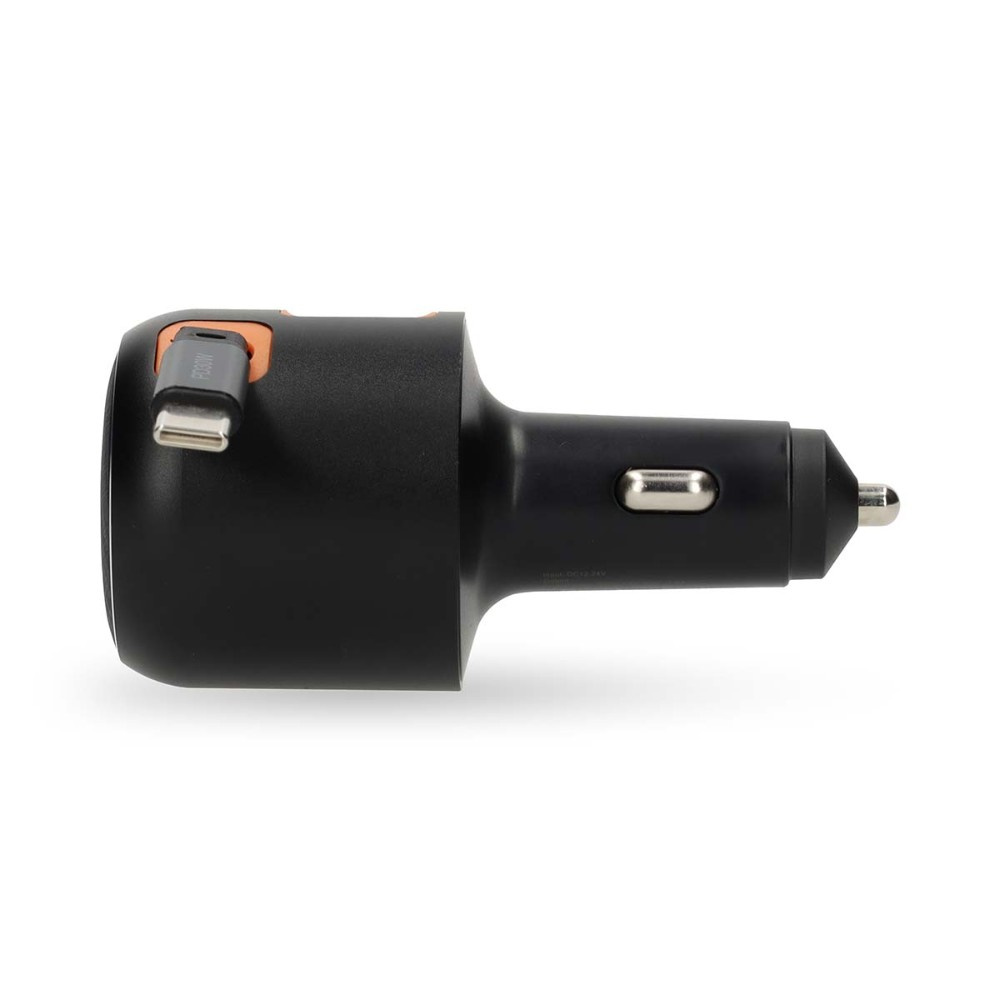 Nedis ładowarka samochodowa z wysuwanym kablem USB-C i wyjściami USB-A/C