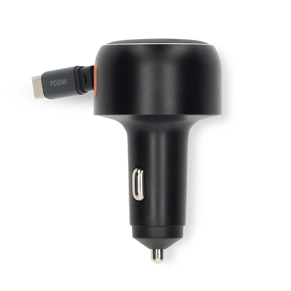 Nedis ładowarka samochodowa z wysuwanym kablem USB-C