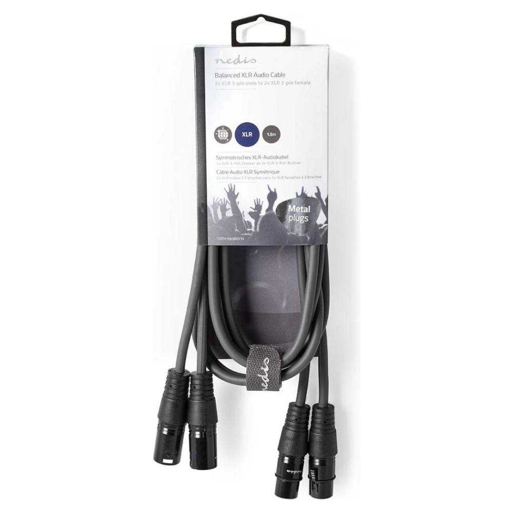 Nedis kabel XLR, 1,5 m