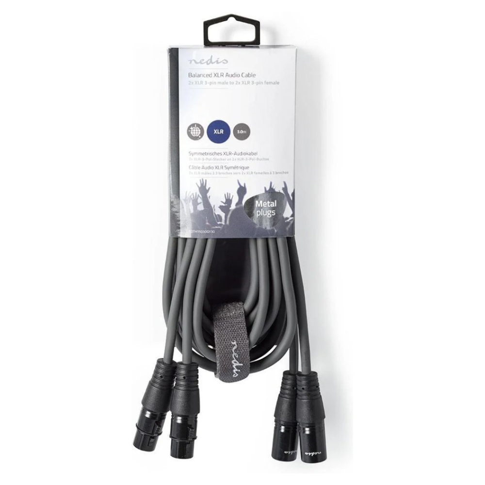 Nedis kabel XLR, 3 m