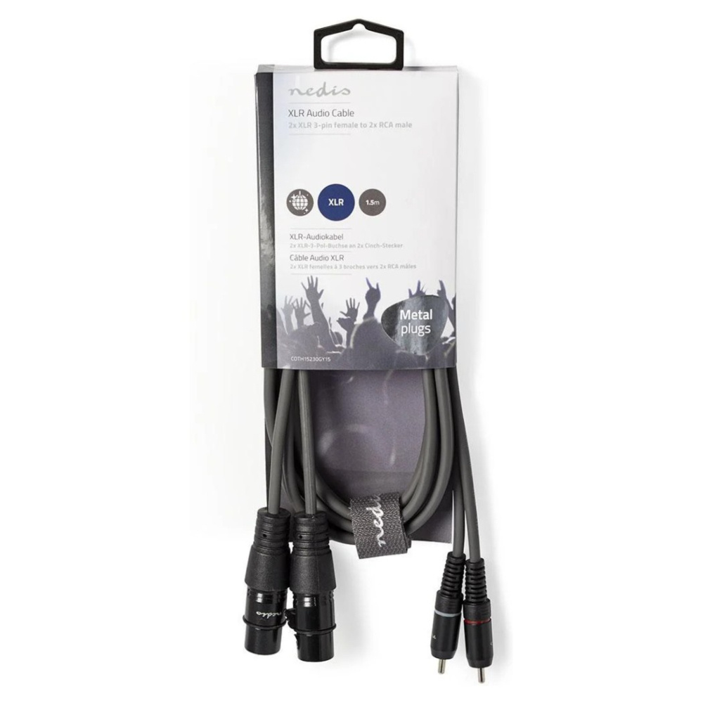 Nedis kabel XLR, XLR żeński - RCA męski 1.5 m