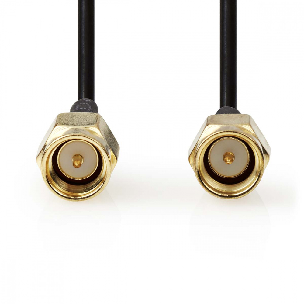 Nedis kabel antenowy SMA Wtyk-Wtyk, 2 metry, czarny