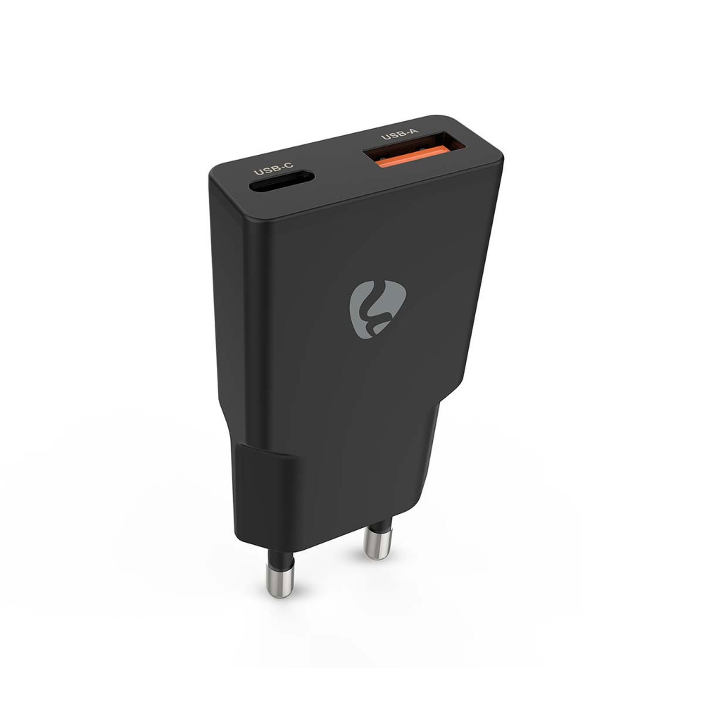 Nedis ładowarka sieciowa 20 W 1x USB-C 1x USB-A, czarny