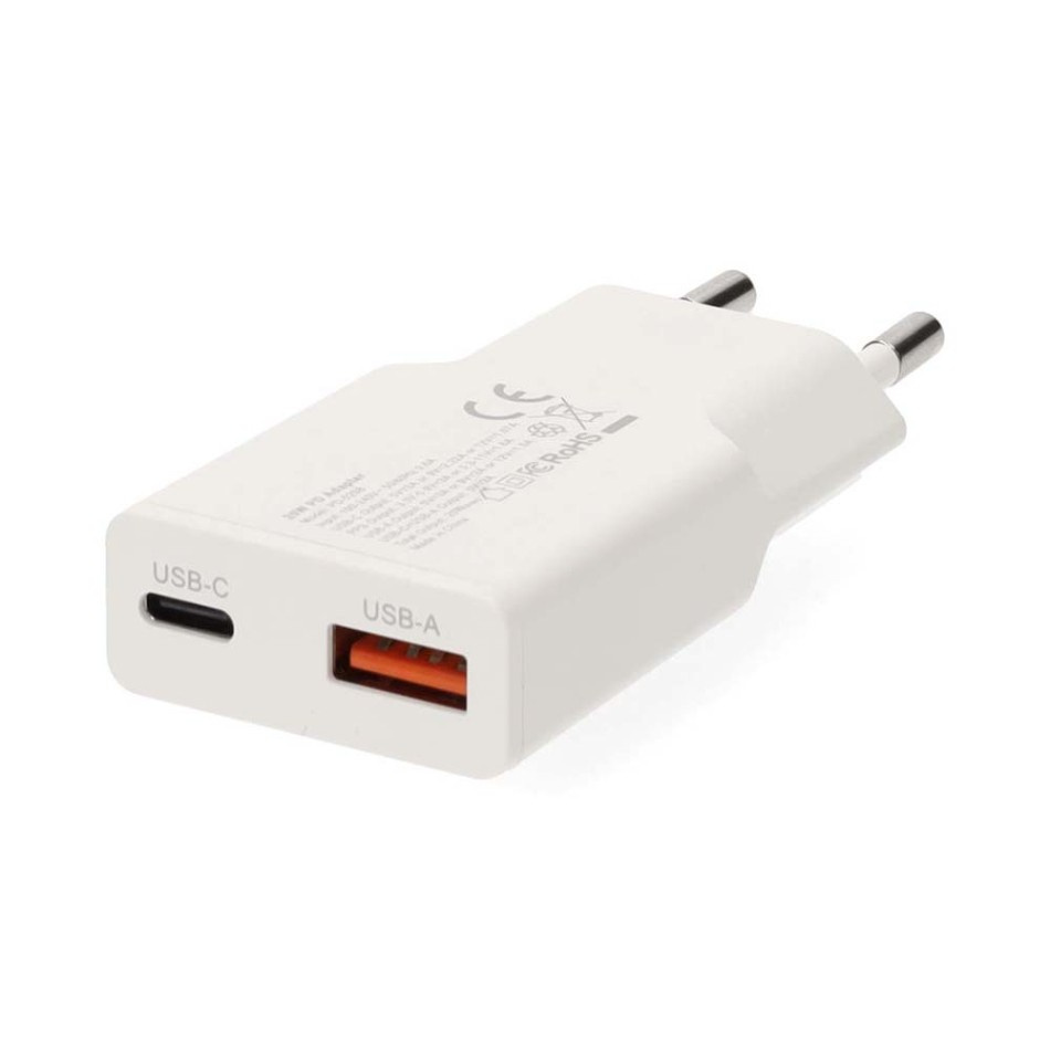 Nedis WCH-A20 GaN ładowarka ścienna 20 W, biała