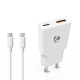 Nedis ładowarka ścienna z kablem USB-C 20 W 1x USB-C 1x USB-A, biała Nedis ładowarka ścienna z kablem USB-C 20 W 1x USB-C 1x USB-A, biała
