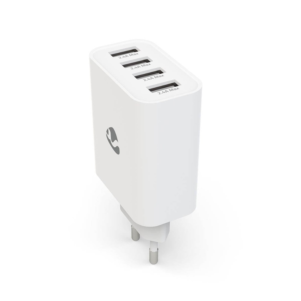 Nedis ładowarka sieciowa USB-A, 4 porty, 24 W, biała