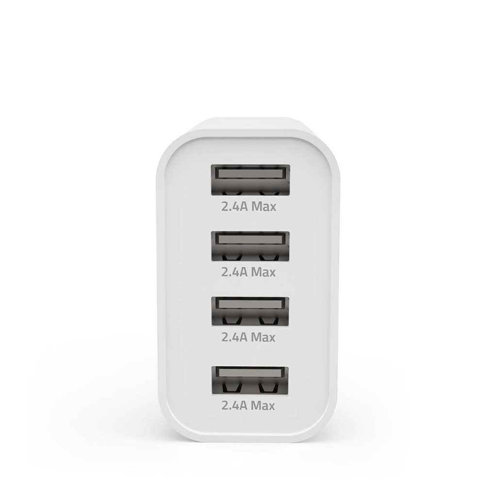 Nedis ładowarka sieciowa USB-A, 4 porty, 24 W, biała