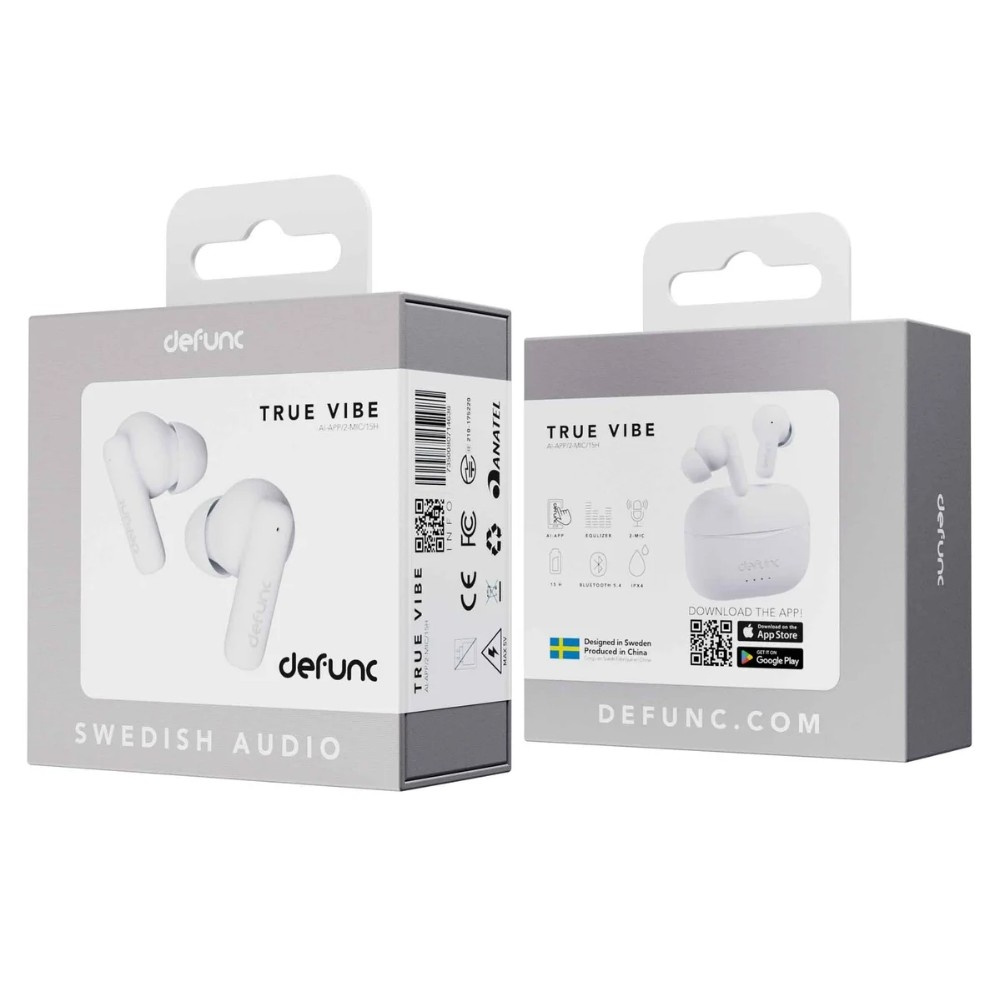 Defunc TRUE VIBE, słuchawki douszne true wireless, białe