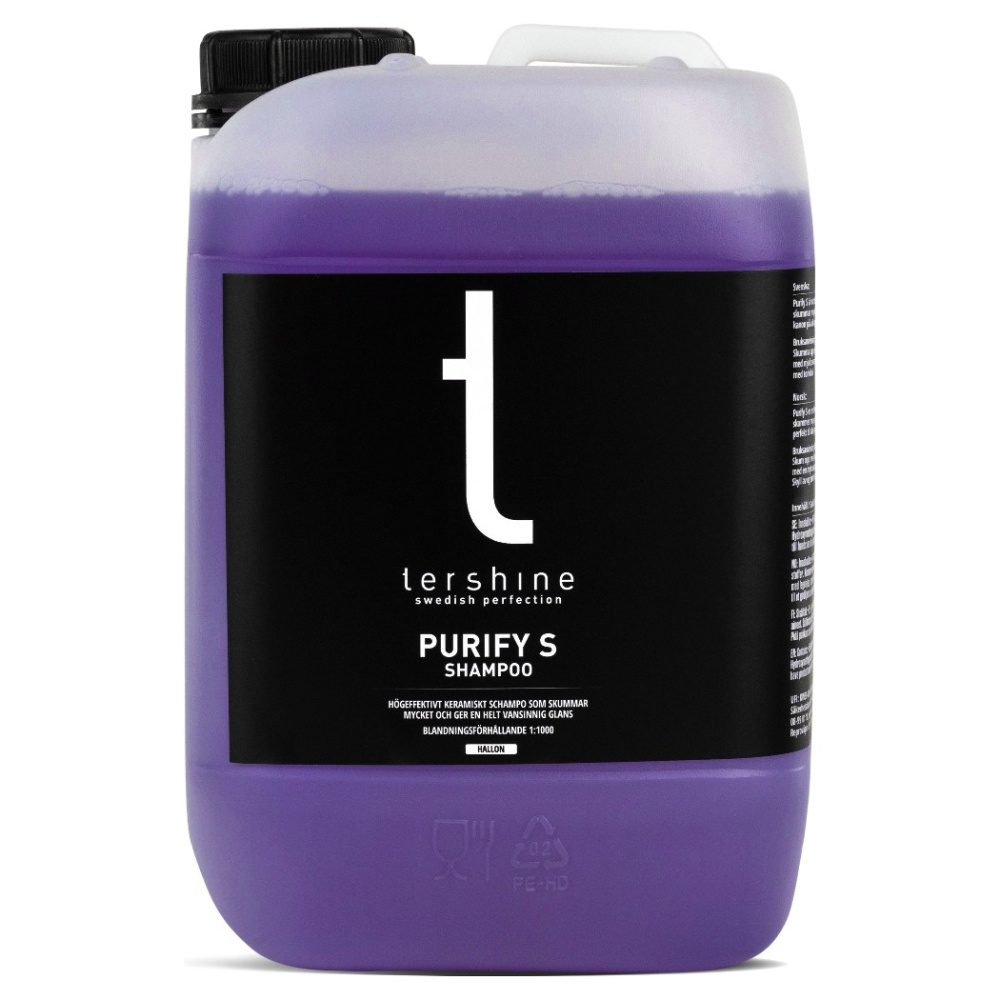 Tershine Purify S - Shampoo, ceramiczny szampon, malinowy 5 L