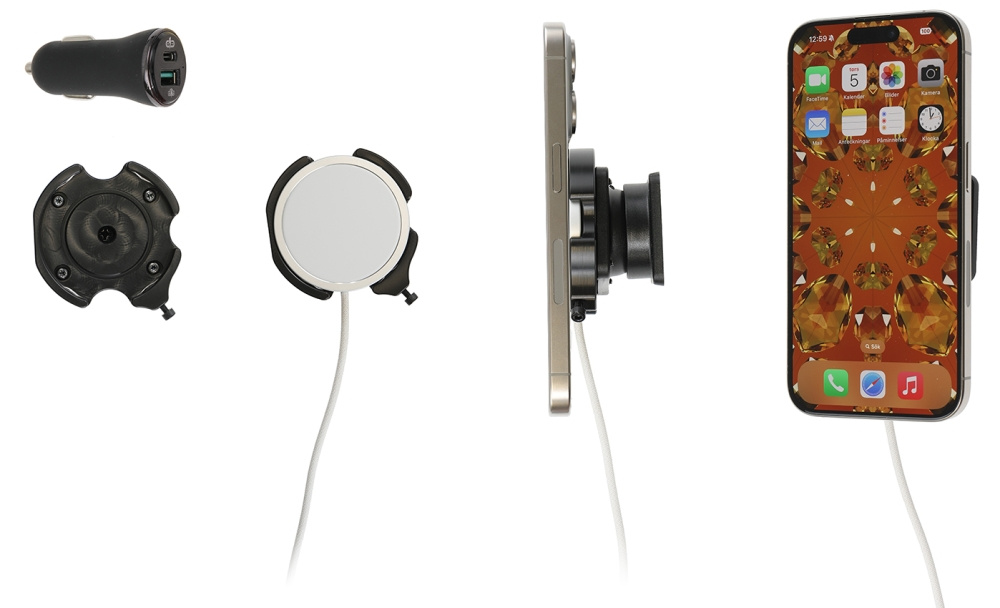Brodit uchwyt z przegubem kulowym, Apple iPhone 12/12 Mini/12 Pro/12 Pro Max/13/13 Mini/13 Pro/13 Pro Max/14/14 Plus m. in.