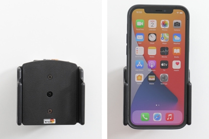 Uchwyt pasywny Brodit z przegubem kulowym, Apple iPhone 12/12 Pro/12 Pro Max/13/13 Pro/13 Pro Max/14/14 Plus/14 Pro Max/15 Plus/15 Pro Max/16 Plus/16 Pro Max/6 Plus/6S Plus/7 Plus/8 Plus/X/Xs/Xs Max
