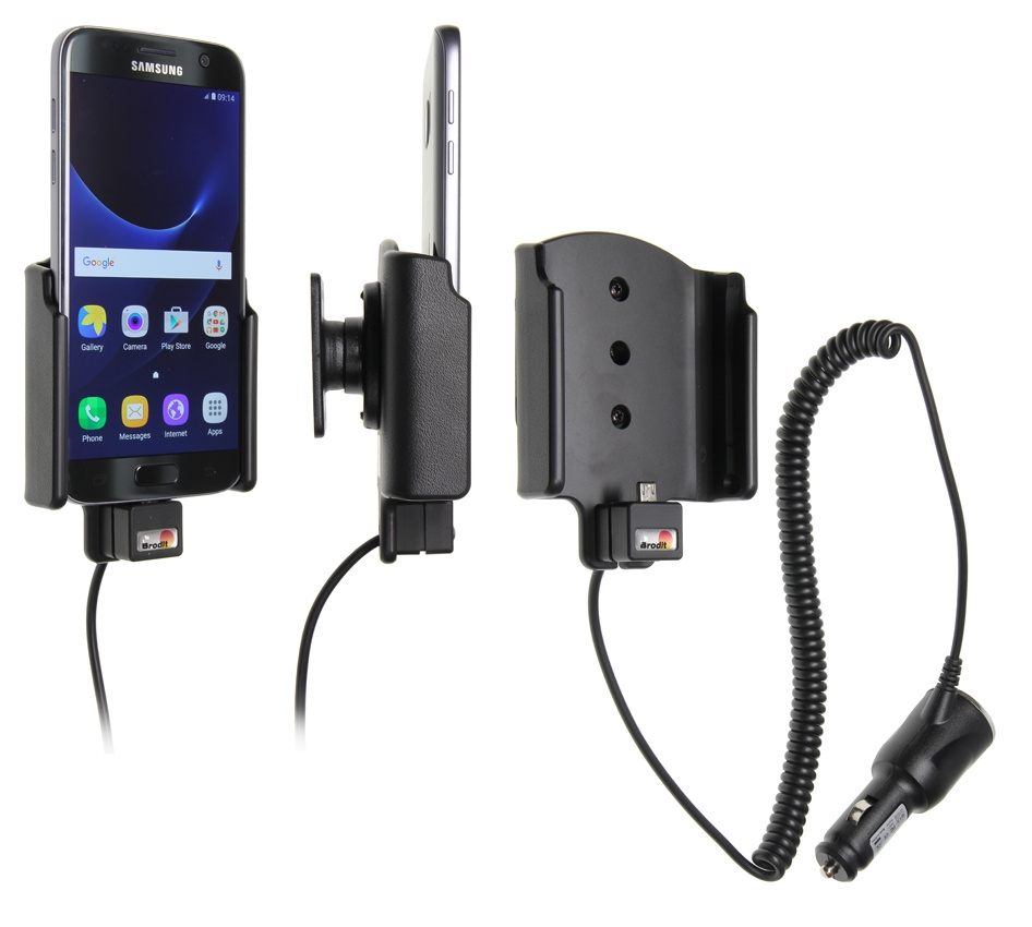 Uchwyt aktywny Brodit z wtyczką do gniazda zapalniczki, Samsung Galaxy S7