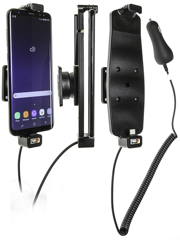 Uchwyt aktywny Brodit z wtyczką do gniazda zapalniczki, Samsung Galaxy S8+/S9+