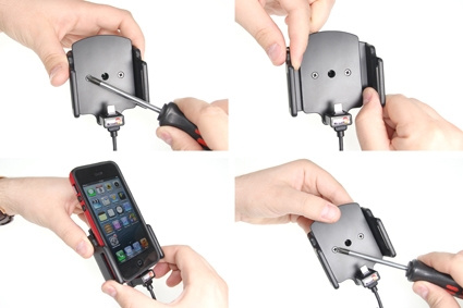 Brodit aktywny uchwyt z kablem USB i adapterem do gniazda zapalniczki, Apple iPhone 12 Mini/13 Mini/5/5C/5S/SE