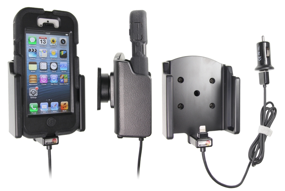 Brodit aktywny uchwyt z kablem USB i adapterem do gniazda zapalniczki, Apple iPhone 5/5S/SE