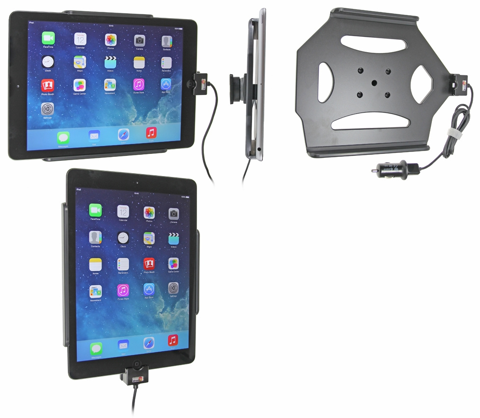 Brodit aktywny uchwyt z kablem USB i adapterem do gniazda zapalniczki, Apple iPad 5th Gen (A1822, A1823)/9.7 6th Gen (A1893, A1954)/9.7 New/Air (A1474, A1475, A1476)