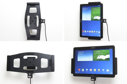 Brodit aktywny uchwyt z kablem USB i adapterem do gniazda zapalniczki, Samsung Galaxy Note 10.1 (2014 Edition) SM-P6000/SM-P6050