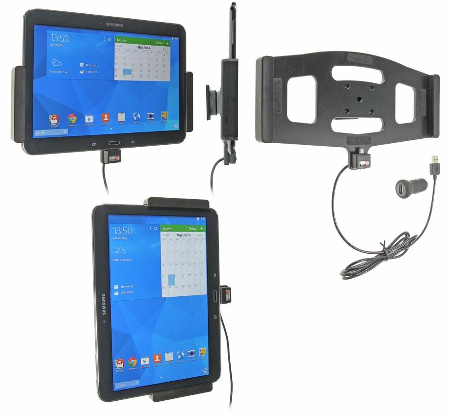Brodit aktywny uchwyt z kablem USB i adapterem do gniazda zapalniczki, Samsung Galaxy Tab 4 10.1 SM-T530/SM-T531/SM-T535