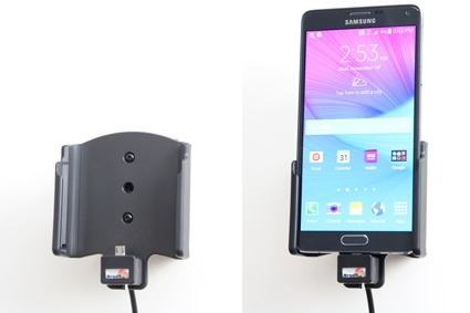 Brodit aktywny uchwyt z kablem USB i adapterem do gniazda zapalniczki, Samsung Galaxy Note 4