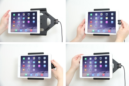 Brodit aktywny uchwyt z kablem USB i adapterem do gniazda zapalniczki, Apple iPad Air 2 (A1566, A1567)/Pro 9.7 (A1673, A1674, A1675)