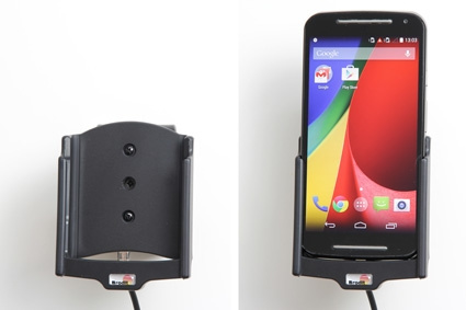 Brodit aktywny uchwyt z kablem USB i adapterem do gniazda zapalniczki, Motorola Moto G (2nd Gen)