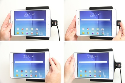 Brodit aktywny uchwyt z kablem USB i adapterem do gniazda zapalniczki, Samsung Galaxy Tab A 8.0 (2015) SM-T350