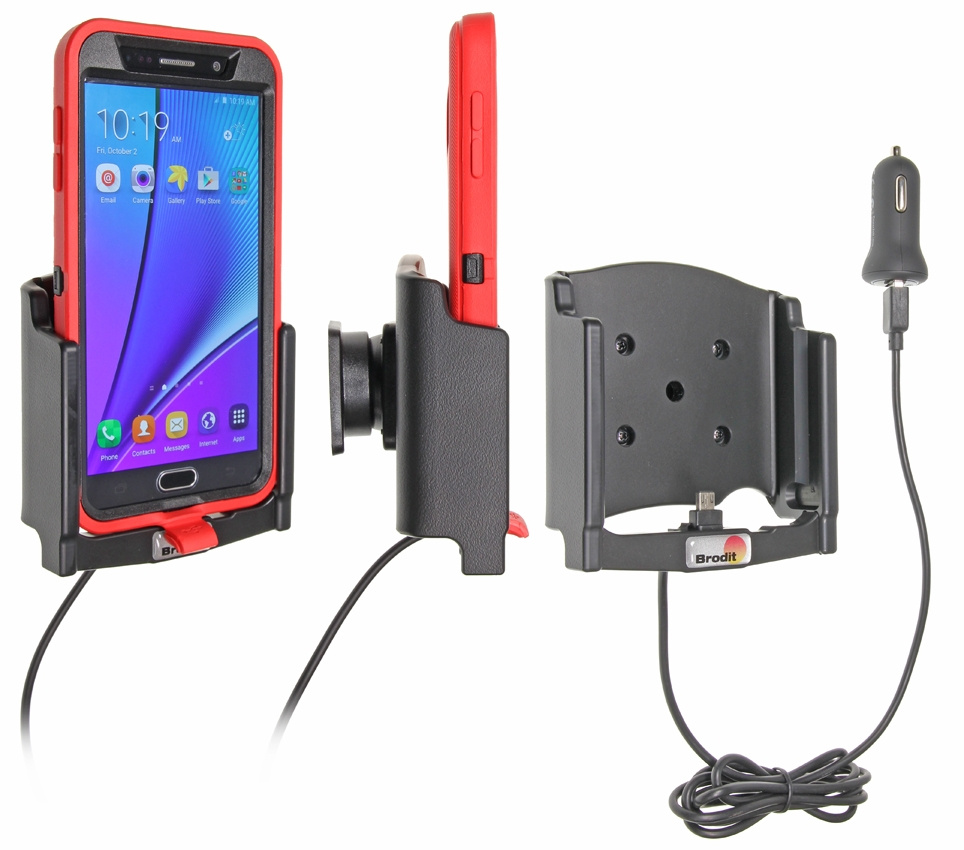 Brodit aktywny uchwyt z kablem USB i adapterem do gniazda zapalniczki, Samsung Galaxy Note 5