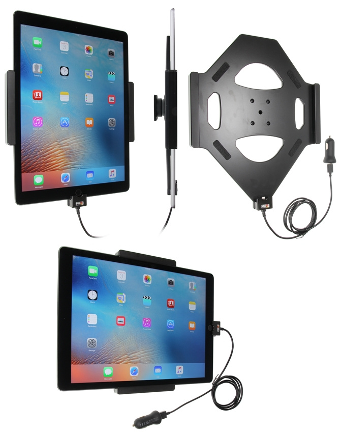 Brodit aktywny uchwyt z kablem USB i adapterem do gniazda zapalniczki, Apple iPad Pro 12.9 (A1584, A1652, A1670, A1671)