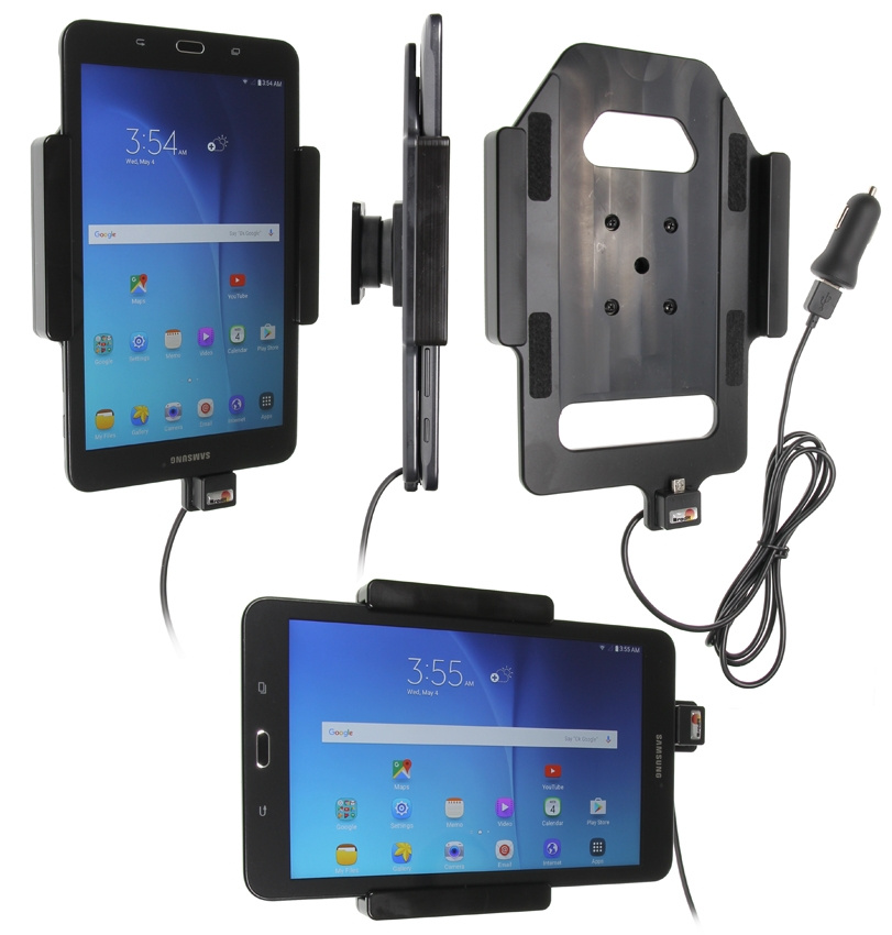 Brodit aktywny uchwyt z kablem USB i adapterem do gniazda zapalniczki, Samsung Galaxy Tab E 8.0