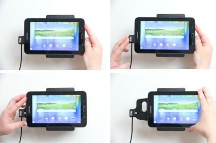 Brodit aktywny uchwyt z kablem USB i adapterem do gniazda zapalniczki, Samsung Galaxy Tab 3 Lite