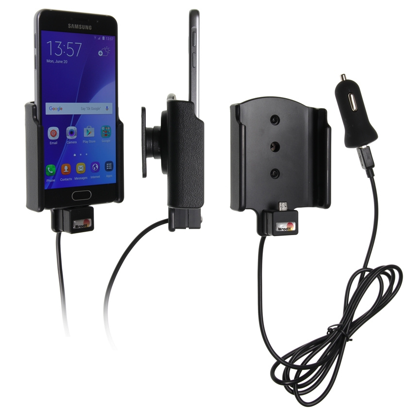Brodit aktywny uchwyt z kablem USB i adapterem do gniazda zapalniczki, Samsung Galaxy A3 (2016)