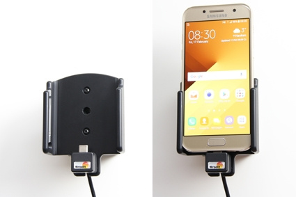 Aktywny uchwyt Brodit z kablem USB i adapterem do gniazda zapalniczki, Samsung Galaxy A3 (2017)