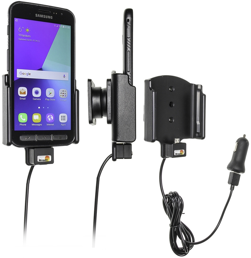Aktywny uchwyt Brodit z kablem USB i adapterem do gniazda zapalniczki, Samsung Galaxy Xcover 4