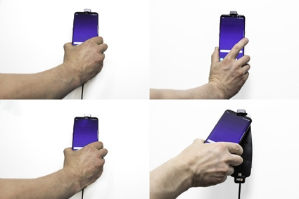 Aktywny uchwyt Brodit z kablem USB i adapterem do gniazda zapalniczki, Samsung Galaxy S10+/S8+/S9+