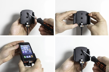 Aktywny uchwyt Brodit do stałej instalacji, Apple iPhone 12 Mini/13 Mini/5/5C/5S/SE