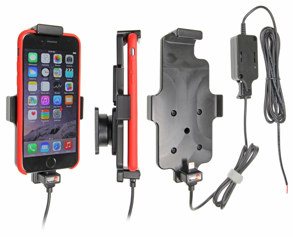 Aktywny uchwyt Brodit do stałej instalacji, Apple iPhone 12 Mini/13 Mini/6/6S/7/8/SE 2nd Gen 2020