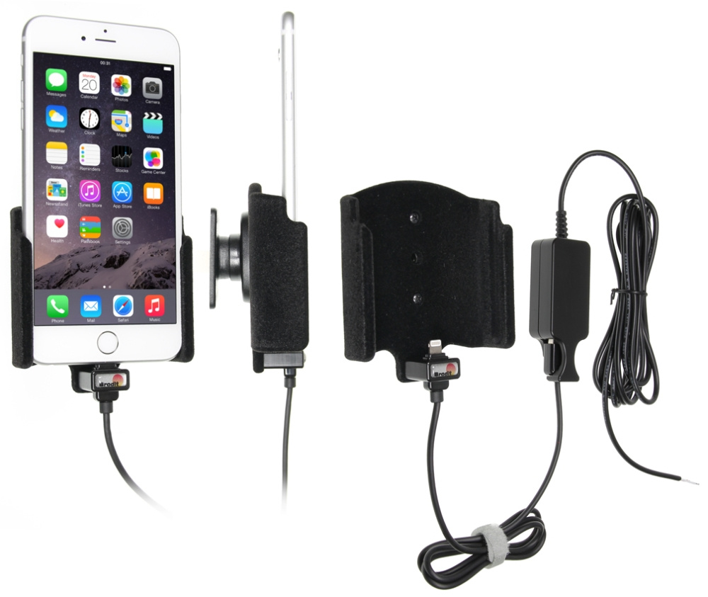 Aktywny uchwyt Brodit do stałej instalacji, Apple iPhone 6S Plus/7 Plus/8 Plus/Xs Max