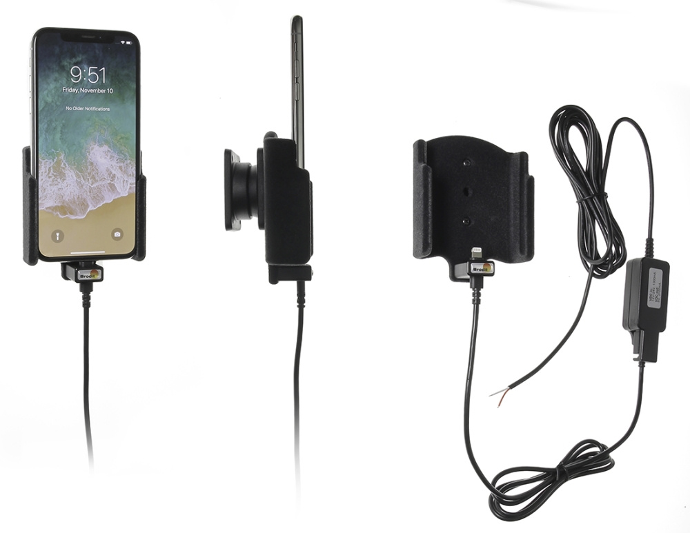 Aktywny uchwyt Brodit do stałej instalacji, Apple iPhone X/Xs