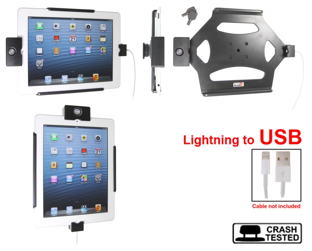 Brodit uchwyt z zamkiem na klucz, Apple iPad 4th Gen (A1458, A1459, A1460)/With Retina (Lightning Connector)