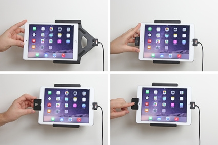 Brodit uchwyt z zamkiem na klucz, Apple iPad Air 2 (A1566, A1567)/Pro 9.7 (A1673, A1674, A1675)