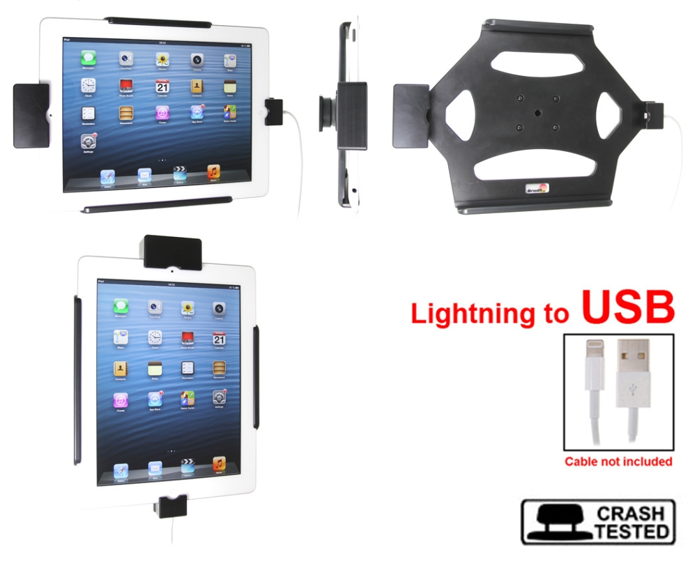 Uchwyt Brodit z blokadą sprężynową, Apple iPad 4th Gen (A1458, A1459, A1460)/With Retina (Lightning Connector)