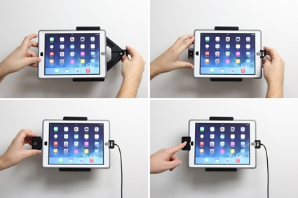 Uchwyt Brodit z blokadą na klucz, Apple iPad 5th Gen (A1822, A1823)/9.7 6th Gen (A1893, A1954)/9.7 New/Air (A1474, A1475, A1476)