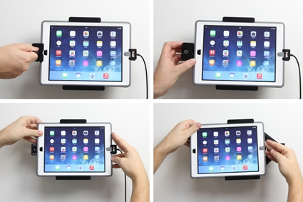 Uchwyt Brodit z blokadą na klucz, Apple iPad 5th Gen (A1822, A1823)/9.7 6th Gen (A1893, A1954)/9.7 New/Air (A1474, A1475, A1476)