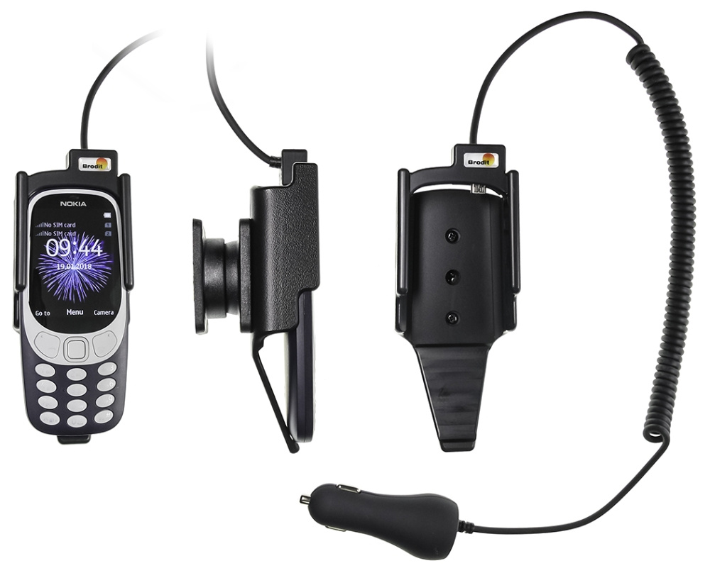 Brodit Aktywny uchwyt z wtykiem do gniazda zapalniczki, Nokia 3310 (2017)
