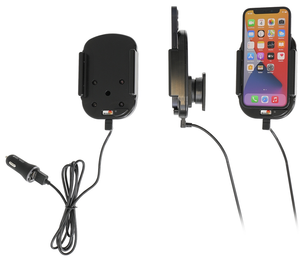 Qi bezprzewodowy aktywny uchwyt na telefon z ładowarką samochodową, Apple iPhone 12 Mini