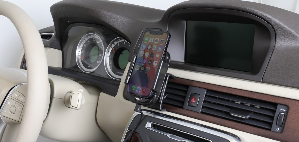 Qi bezprzewodowy aktywny uchwyt na telefon z ładowarką samochodową, Apple iPhone 12 Mini