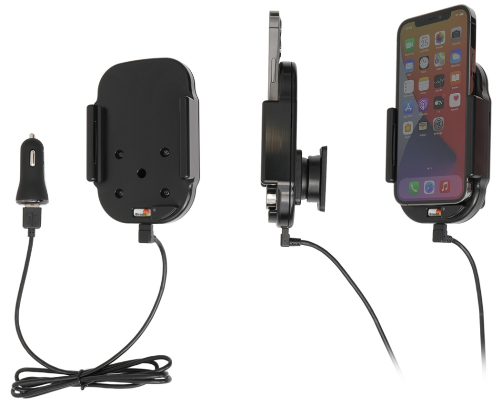 Qi bezprzewodowy aktywny uchwyt na telefon z ładowarką samochodową, Apple iPhone 12