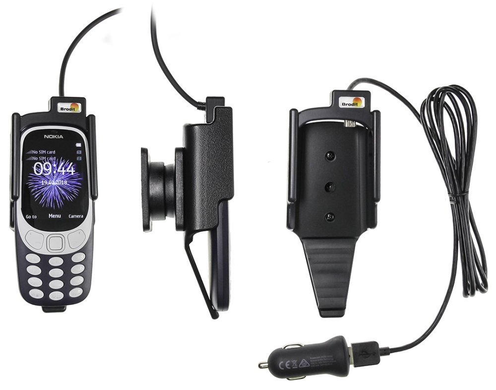 Aktywny uchwyt z kablem USB i adapterem do gniazda zapalniczki, Nokia 3310 (2017)