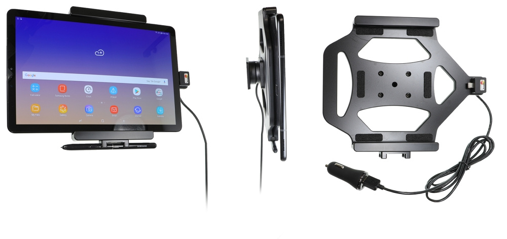 Aktywny uchwyt Brodit z kablem USB i adapterem do gniazda zapalniczki, Samsung Galaxy Tab S4 10.5 SM-T830/SM-T835